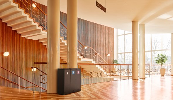 Bica Model 869 Affaldssortering 3x65 L Formede indkast Sort