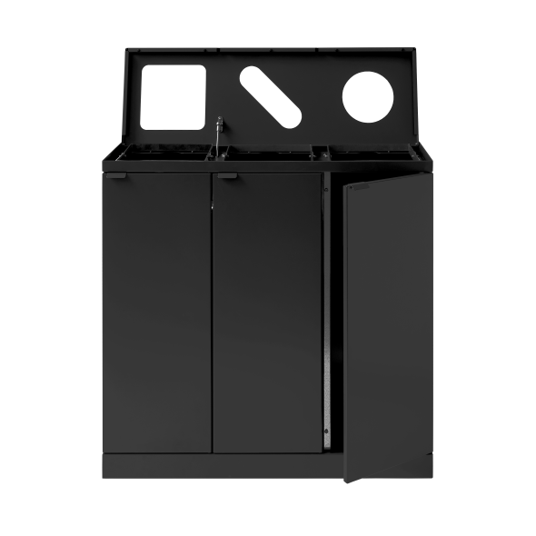 Bica Model 869 Affaldssortering 3x65 L Formede indkast Sort