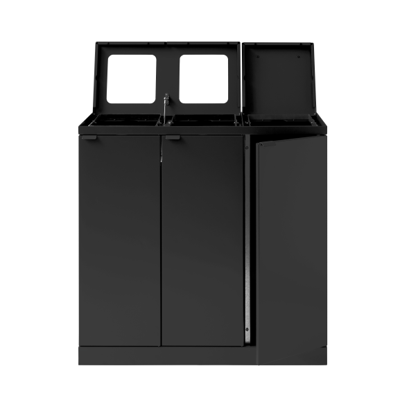 Bica Model 873 Affaldssortering 3x65 liter Lftelg/bne indkast Sort