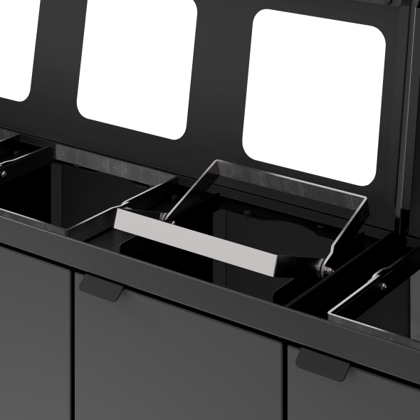 Bica Model 883 Affaldssortering 4x45 liter Lftelg/bne indkast Antracit