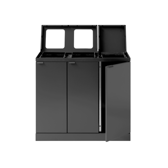 Bica Model 887 Affaldssortering 3x45 liter Lftelg/bne indkast Antracit