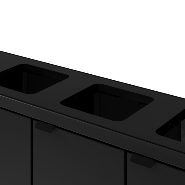 Bica Model 891 Affaldssortering 4x60 liter bne indkast Sort