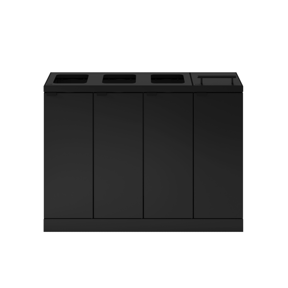 Bica Model 892 Affaldssortering 4x60 liter Lftelg/bne indkast Sort