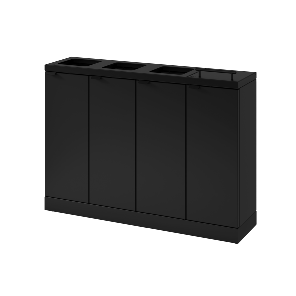 Bica Model 892 Affaldssortering 4x60 liter Lftelg/bne indkast Sort