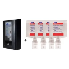 Soft Care Des Gel e H5 4 stk/pak + Diversey Dispenser m/ sensor IntelliCare Sort 1 stk