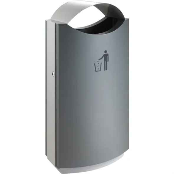 Udendrs affaldsspand, gr, stl, 68 l