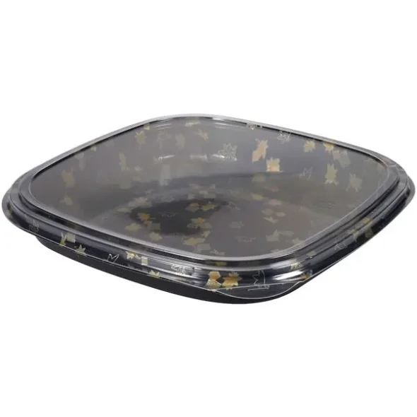Sushibakke og lg, 36, 32,3x32,3x3,9cm, sort, PS, 100 stk