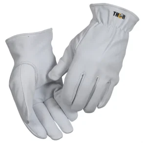 Gedeskindshandske, THOR Driver, 9, hvid, gedeskind, vinterforet x 1 par