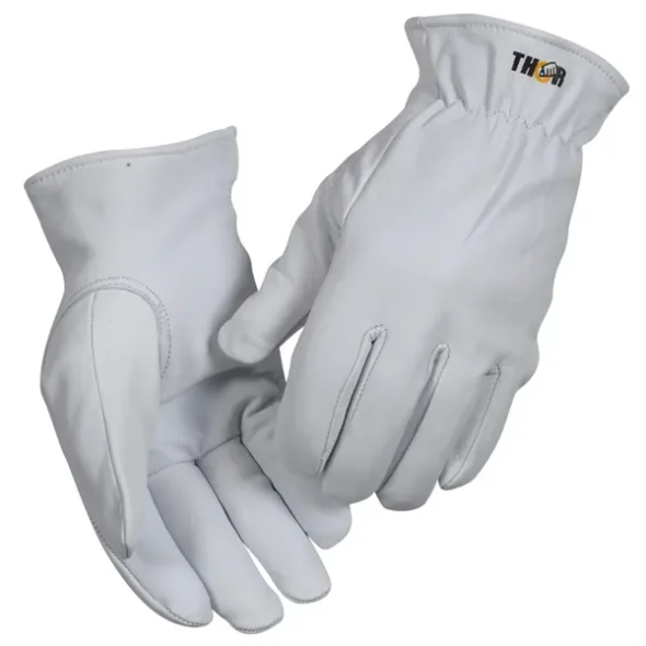 Gedeskindshandske, THOR Driver, 10, hvid, gedeskind, vinterforet x 1 par