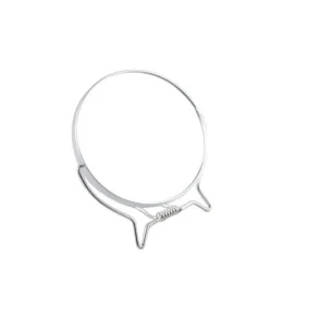 Barberspejl, 11,5cm, slv, vendbart, p fod