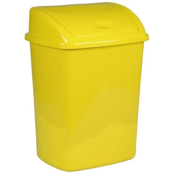 Affaldsspand, 23,5x30x40,5cm, 15 l, gul, plast, med sving lg
