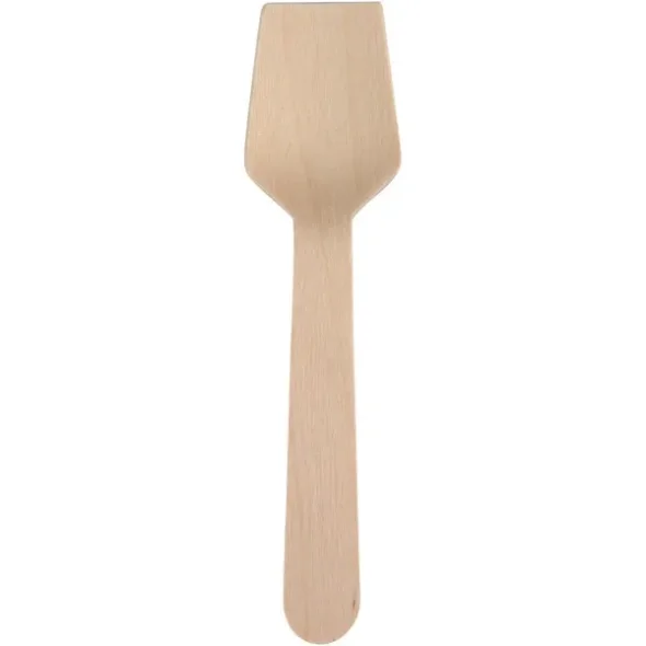 Isspade,Gastro, 9,5cm, brun, birketr, komposterbar 2000stk