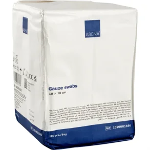 Gaze kompres, 12-lags, 10x10cm, hvid, usteril 17-trds 100stk/pak