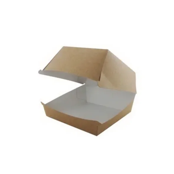 Burgerboks 120x120x82 mm Kraft brun/hvid 240 stk