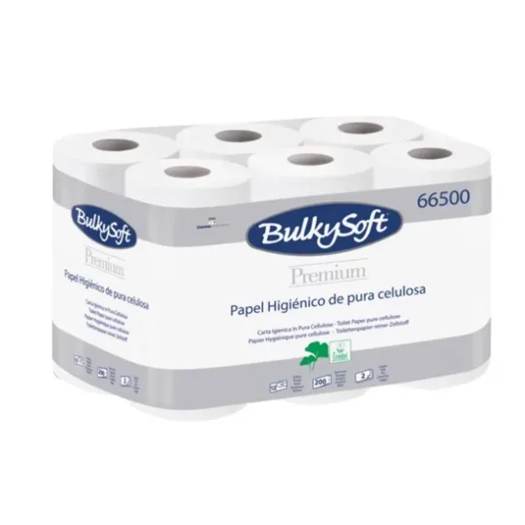 Toiletpapir, Bulkysoft 2-lags, 24m x 9cm, 10cm, hvid, perforeret for hver 12 cm, 96 rl/kolli