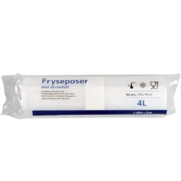 Frysepose, 4 l, klar, LDPE/virgin, 20x40cm 56rl/kolli