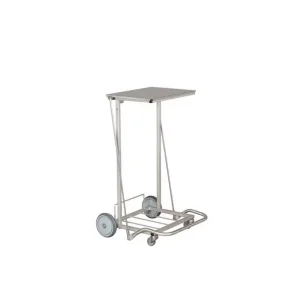 Affaldsstativ m/lg & pedal, Rustfri