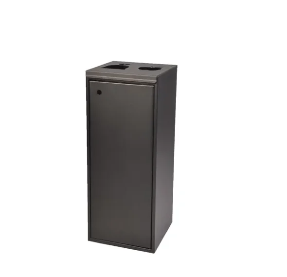 Affald 2x60 ltr. ben indkast, udskring, Sort