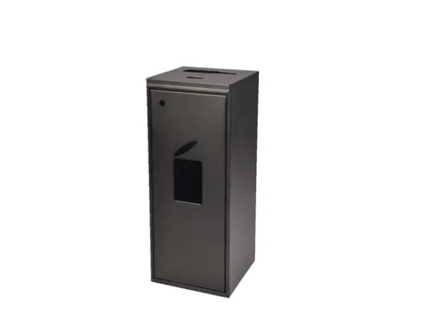 Affald m/ 3-delt beholder (Batteri, flasker, metal), Sort