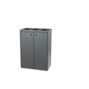 3 stations (3 x 60 ltr) ben indkast, Gr - Softclose