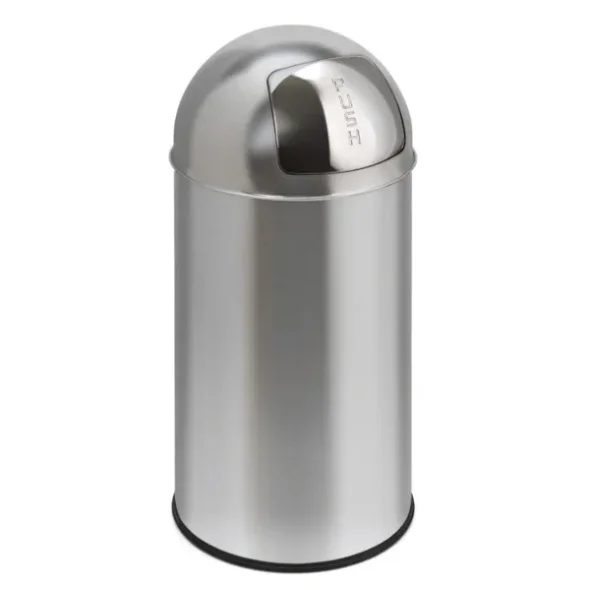 Affaldsspand, V-part med push lg,  rustfri stl mat, 40 liter