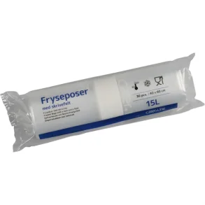 Frysepose, 15 l, klar, LDPE/virgin, 40x60cm  25rl/kolli :30 stk = 1 rulle