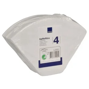 Kaffefilter, filterpapir, 1X4, bleget 12 x 200stk/krt