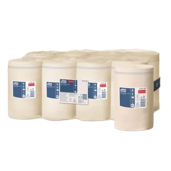 Tork Aftrringspapir Basic Hvid, M1, 1 lag, 11ruller  