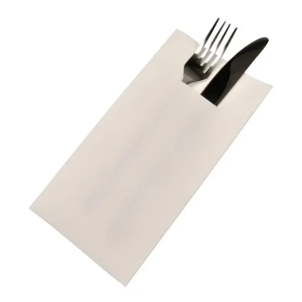 Bestikserviet, 1/8 fold, 40x40cm, hvid, airlaid 300stk