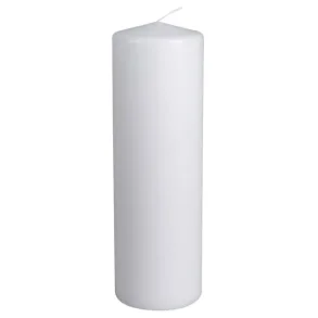 Bloklys, 30cm, 9,6cm, hvid, 190 timer, 100% paraffin 6stk/kolli