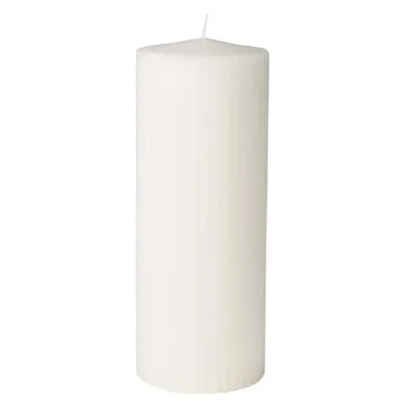 Bloklys, Rillede, 12cm, 7cm, hvid, 50 timer, 100% paraffin 12stk