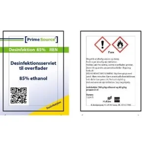 Desinfektionsservietter Prime Source 85% 14x17 enkelt pakkede 750stk/krt