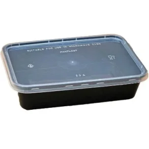 Plastbakke 17,5x11,9x4cm, 500 ml, sort PP  250 stk med lg