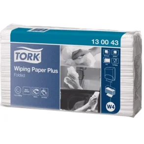 Tork Aftrringspapir Plus W4 2-lag hvid, 5pak x 200 stk/krt