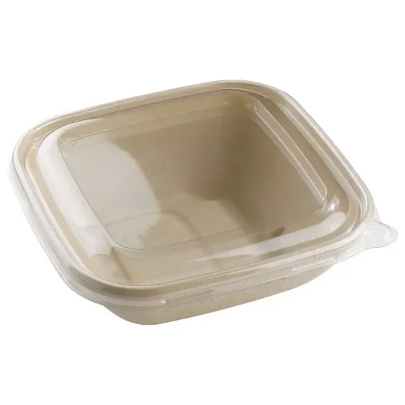 Bagasse skl 17,1x17,1x5,3cm, 750 ml, brun sukkerr 300stk