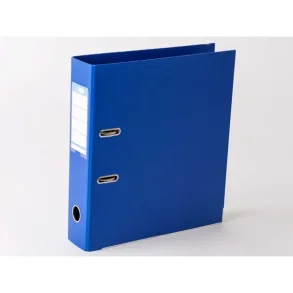 Mappe A4 Bl� metalskinne, 75mm ryg