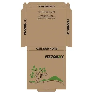 Pizzaske 32x32x3 cm FSC-mrket KSK 100% nye fibre Ecobox Globo Bruncm
