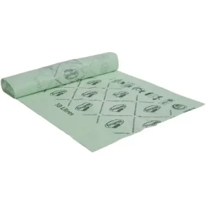 Biopose, BioBag, 10 l, grn, mater-bi, 43x45cm, med tryk, transparent 25 stk pr. rulle/20 rl/krt
