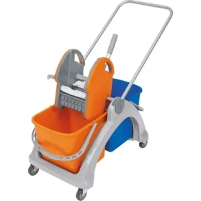 Rengringsvogn plast, wettmop vogn m/presse 2x25 L