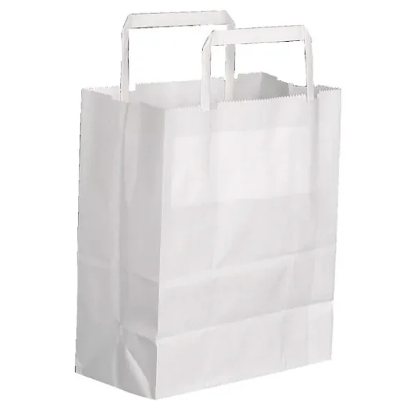Brepose, 18x10,5x23cm, 6 l, 70 g/m2, hvid, papir, med hank 500stk