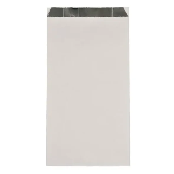 Grillpose, 29x16x5,5cm, 60 g/m2, hvid, papir/aluminium, med sidefals 1000stk