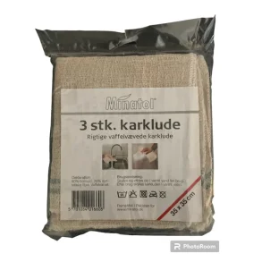 Karklude 3 stk vvede karklude/pak  35x35cm