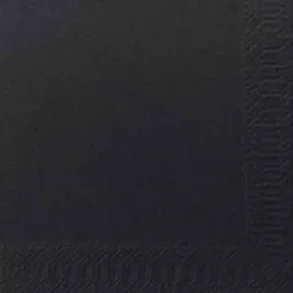 Duni Tissue serv. 2-lags 24x24 cm 1/4 fold Sort 2400stk