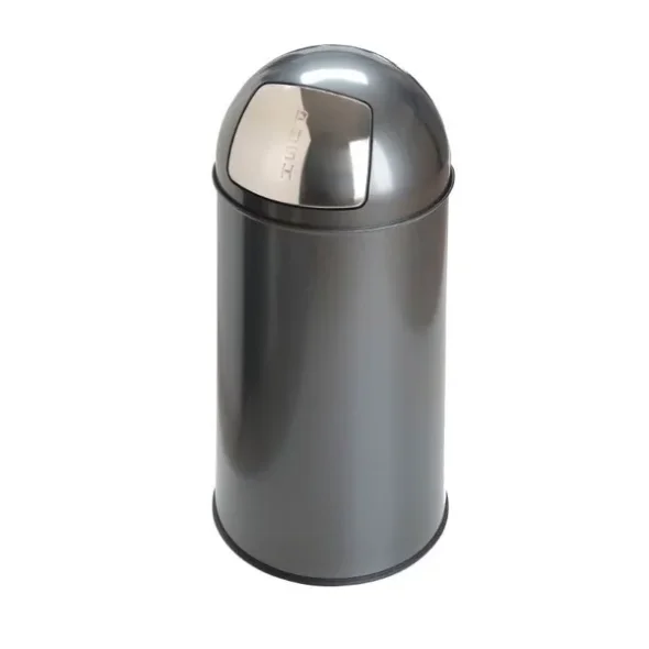 Affaldsspand, V-part, med push lg, inderspand i metal, brandsikker, gr, 40 l
