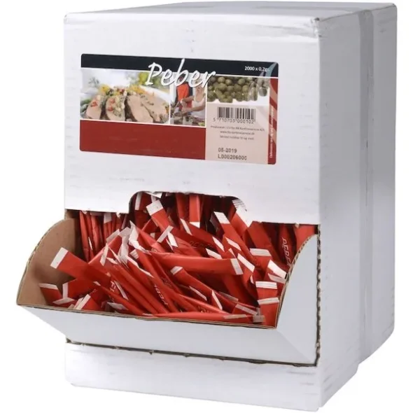 Peber, rd i portionsbrev,  0.2 gr. portionsbrev, 2000 stk/krt