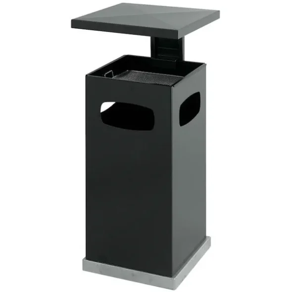 Affaldsspand med askebger, 70 l, antracit