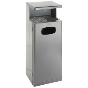 Udendrs affaldsspand med askebger, 55 l, gr