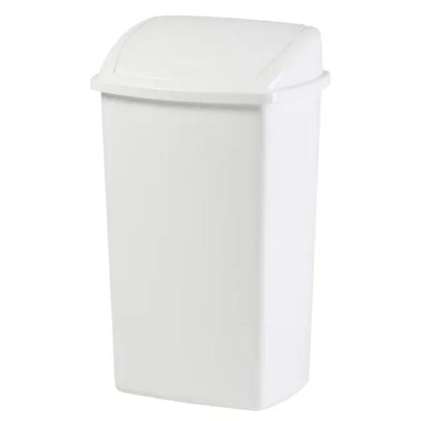 Affaldsspand, 30x40x75cm, 50 l, hvid, plast, med sving lg