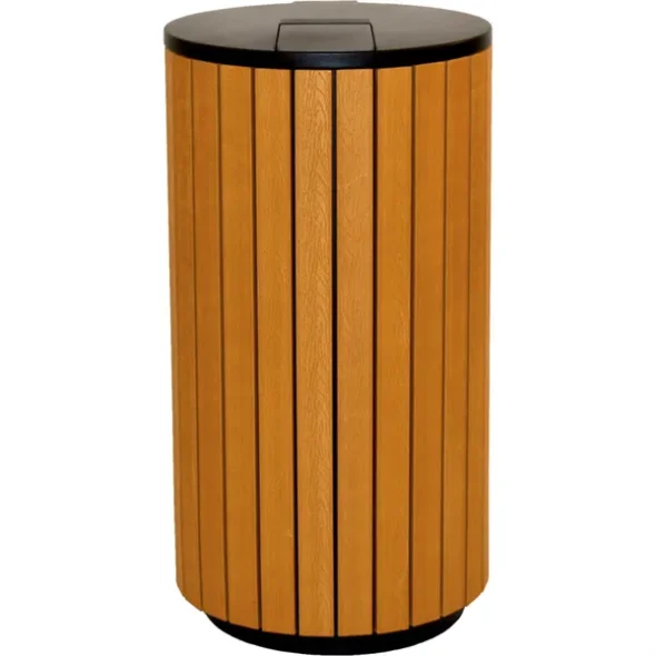 Udendrs affaldsspand, tr, plast/pulverlakeret stl, 90 l