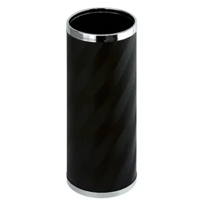 Paraplyspand, sort, med kanter i rustfri stl, inderspand i plast